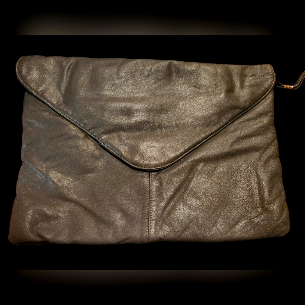 Vintage Wilsons Genuine Leather Grey Clutch